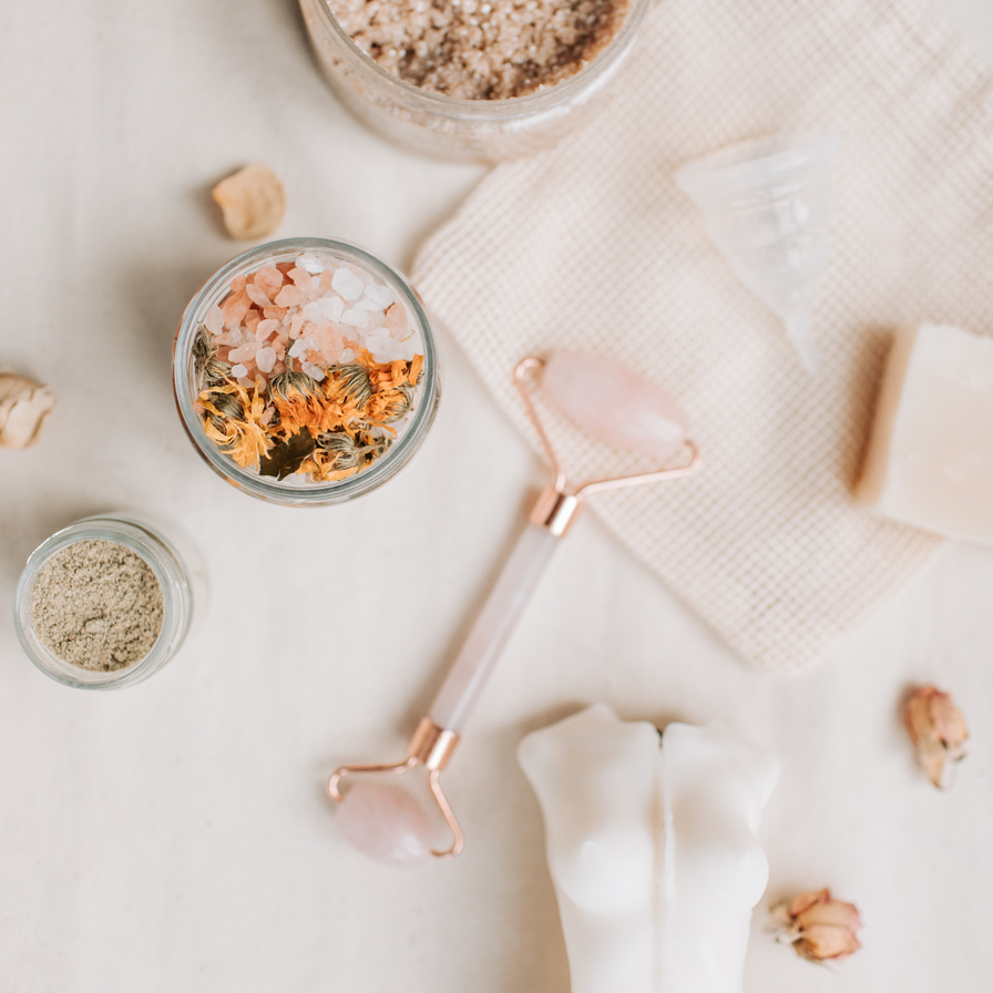 Personal Care Products in Close Up Shot